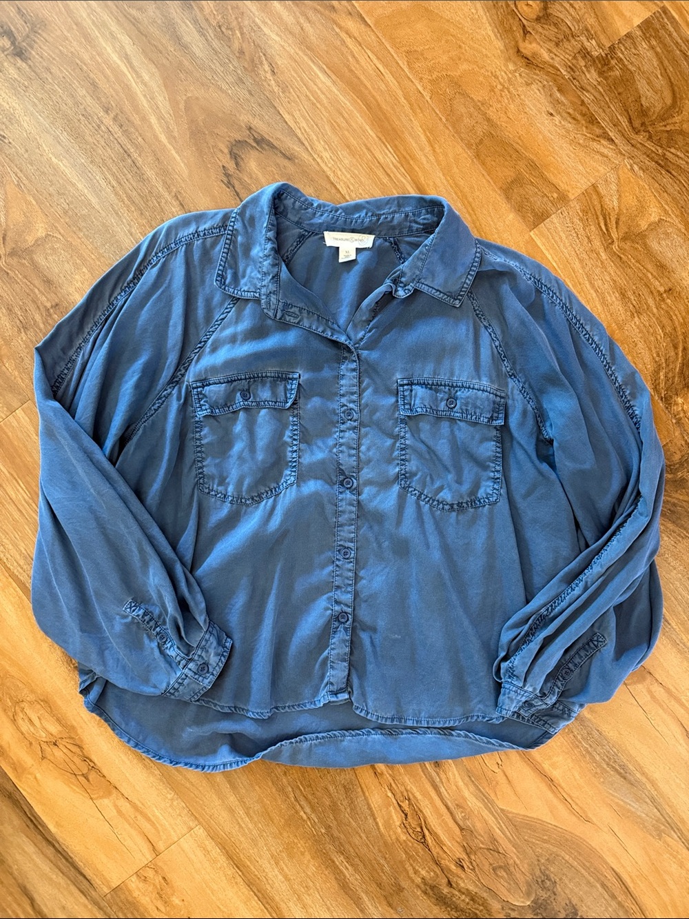 Treasure & Bond Slate Blue Button-Up Shirt - Size XL